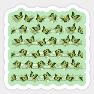 Green butterflies pattern Sticker